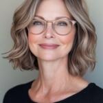 Medium-Length Hairstyles for Women Over 60 with Glasses